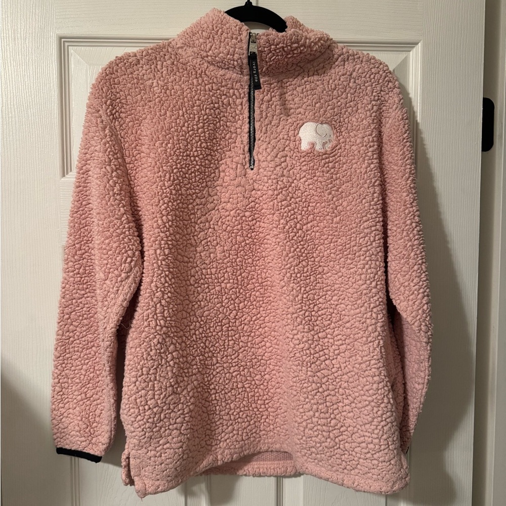 Ivory Ella pink Sherpa pullover